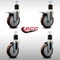 Service Caster 5'' SS Maroon Poly Swivel 1-7/8'' Expanding Stem Caster Set 2 Total Lock Brakes, 4PK SCC-SSEXTTL20S514-PPUB-MRN-2-S-2-178 - alternate 3